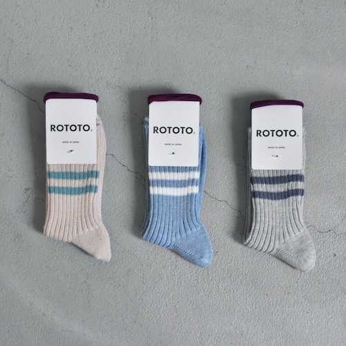 【W's & M's】 ROTOTO  |  HEMP ORGANIC COTTON STRIPE SOCKS　ロトト  |  ヘンプオーガニック ストライプソックス