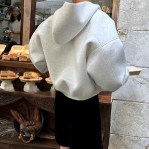 ボリューミードロップショルダーモードパーカー　0855