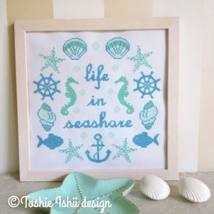図案］life in seashore | Aloha Stitch*クロスステッチのお店