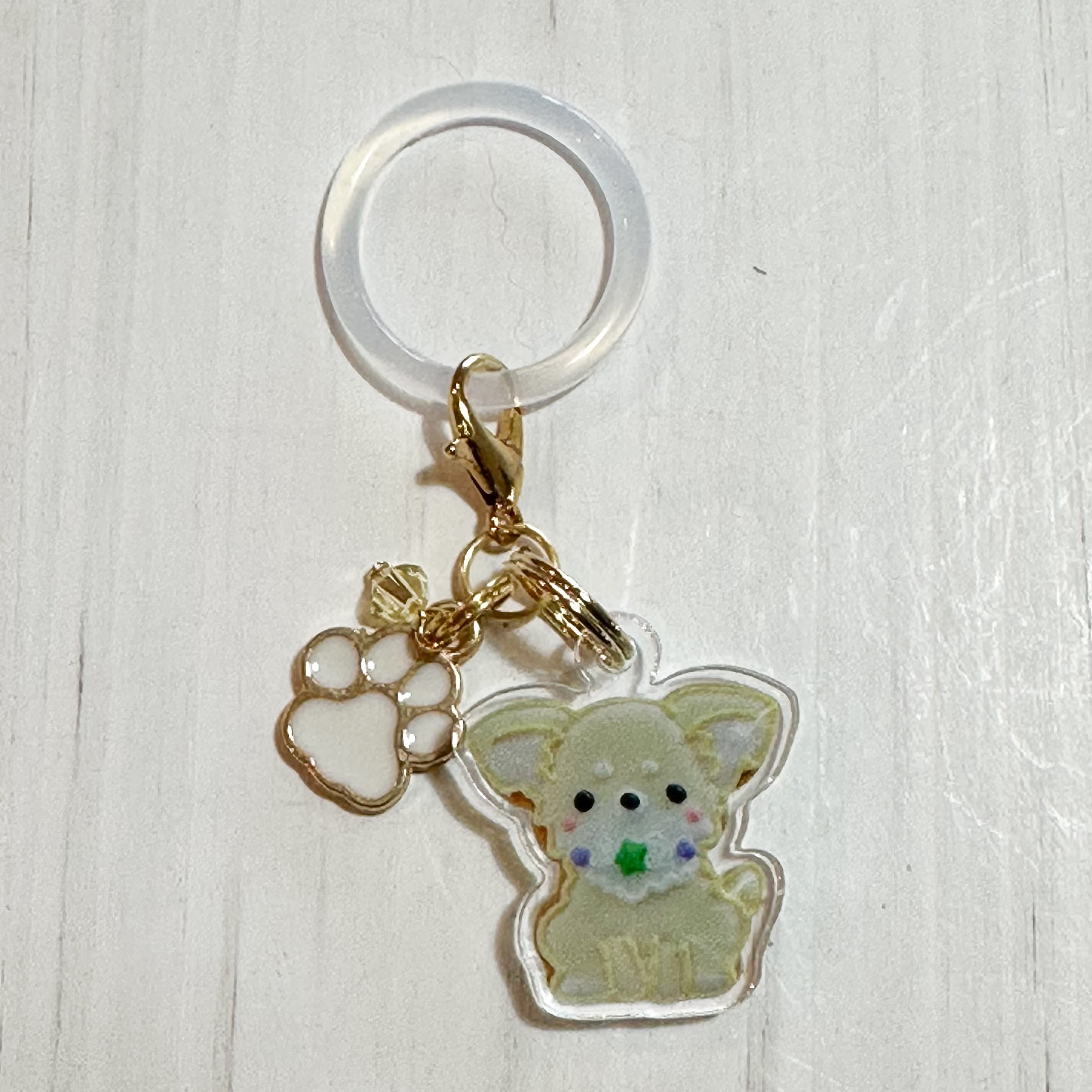 Happyな苺オリジナルめじるしチャーム チワワクリーム | わんこ雑貨の