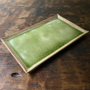 【再入荷】Square Plate 長角皿 もえぎ (幅 27 cm)