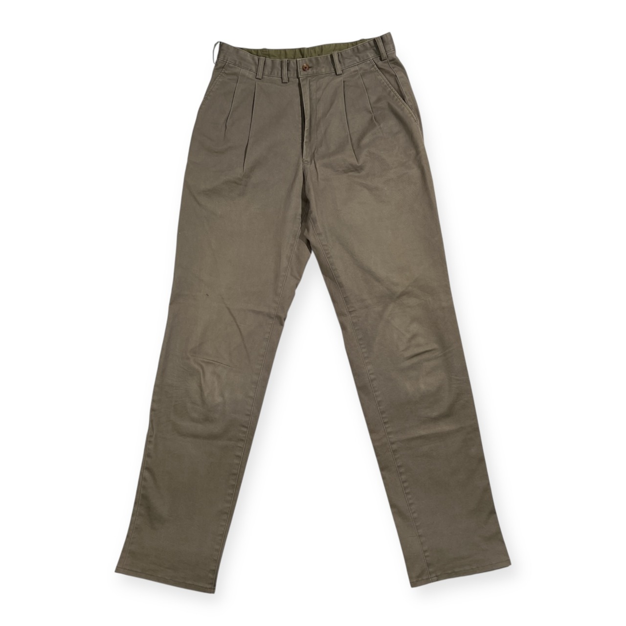 Papas パパス ツータック ストレッチ チノ スラックス パンツ サイズ S 46 /オリーブ カーキ 系 メンズ