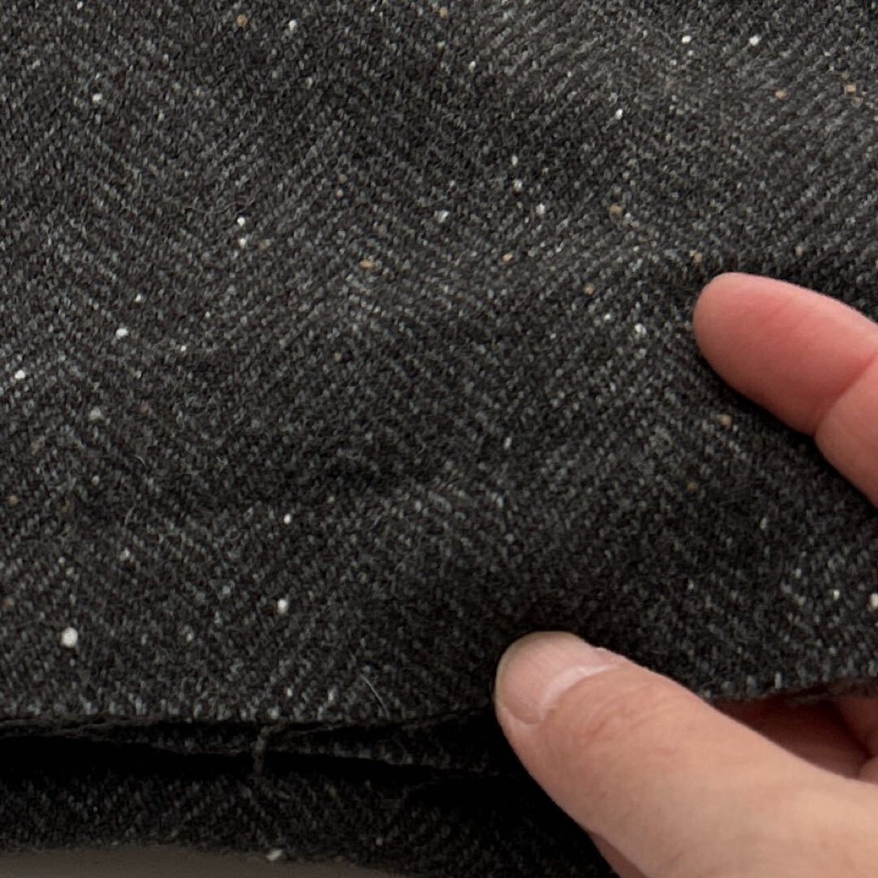 ★NY870◆2.3m◆インポート◆ウール100%ネップヘリンボーン生地◆ブラウン系