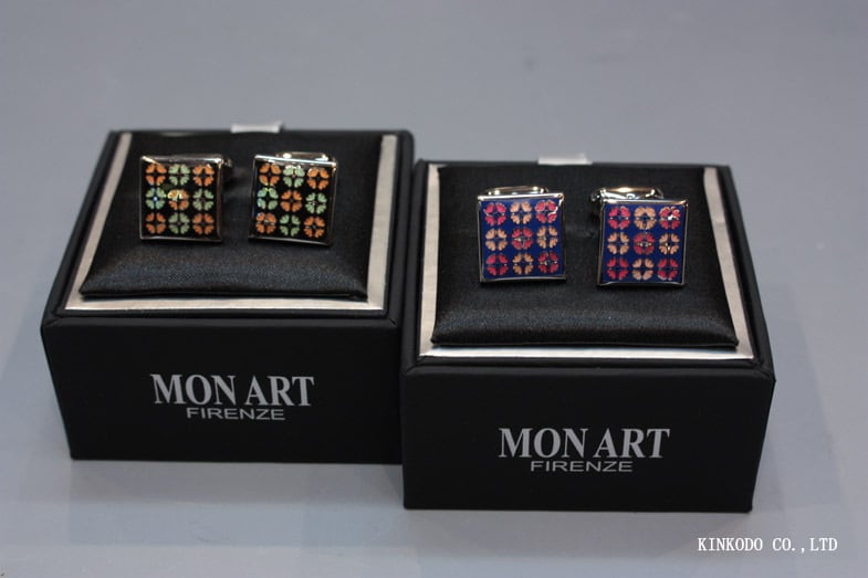 MON ART（モンアート）リーフ・タイル カフリンクス｜Made in Italy