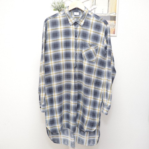 Checked Grandpa Shirt Yellow×Black