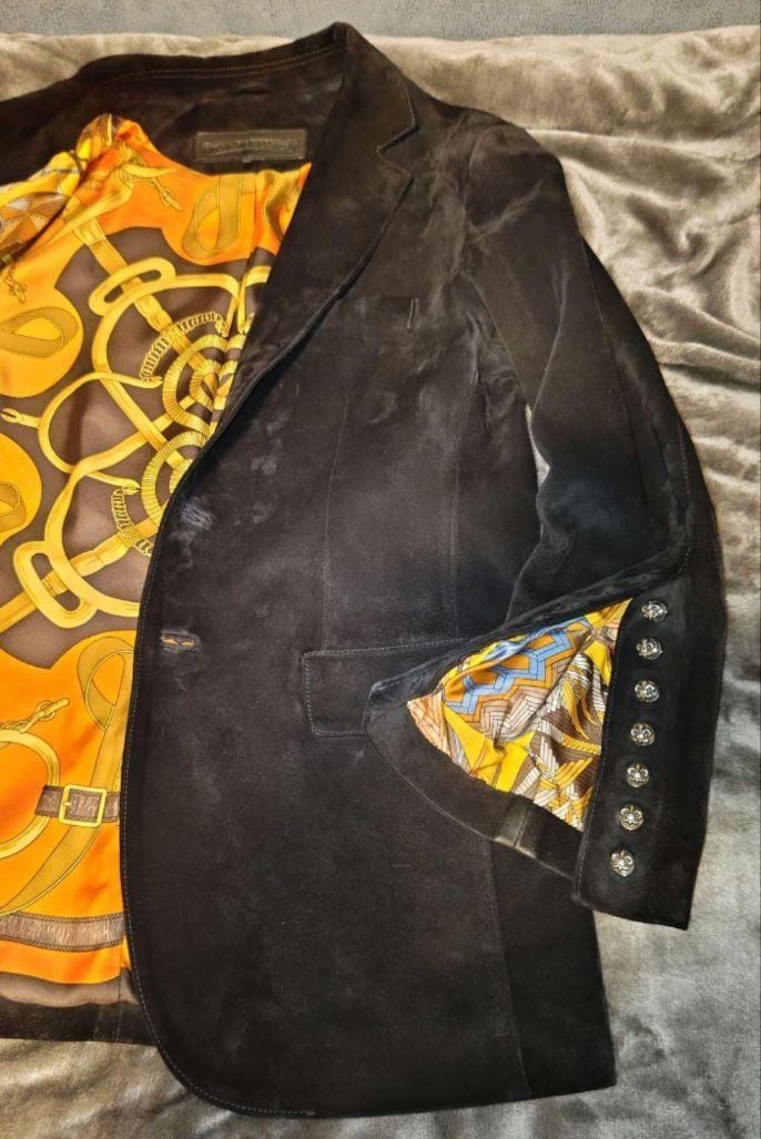 クロムハーツ スウェード　レザーシャツ　ジャケット CHROME HEARTS 銀座店 クロムハーツ 現行型 クロスボタン