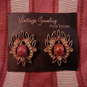 Vintage stone design earrings ヴィンテージストーンデザインイヤリング