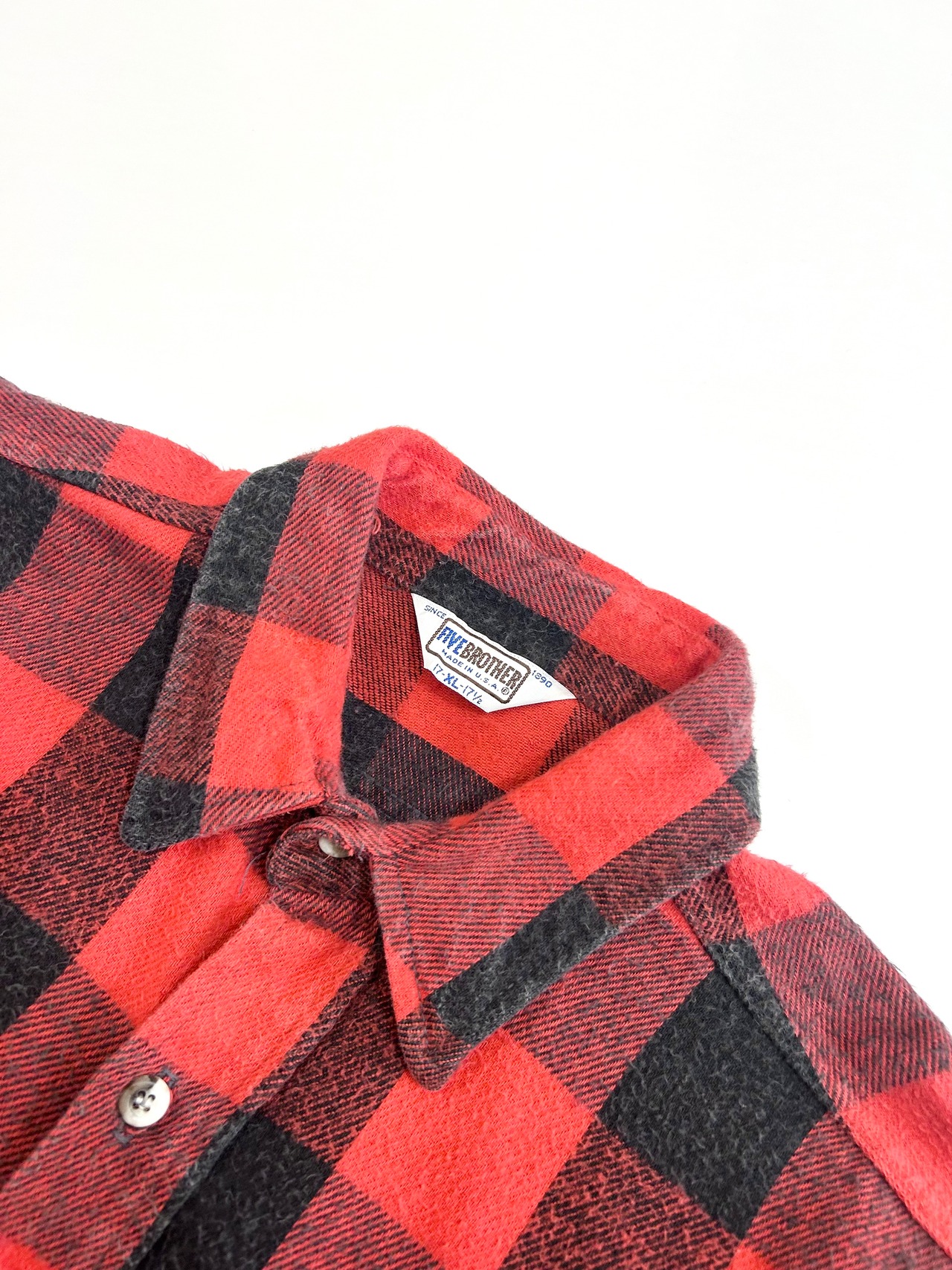 80s FIVE BROTHER FLANNEL SHIRT MADE IN USA Size XL