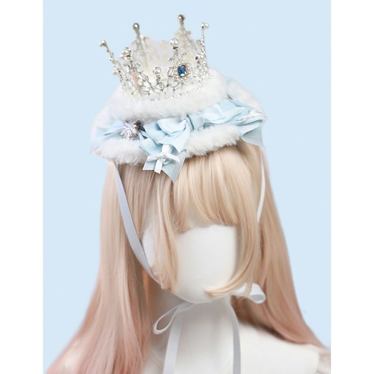 ホーリーナイト・スノーリボンブルーヘアアクセサリー：クラウン