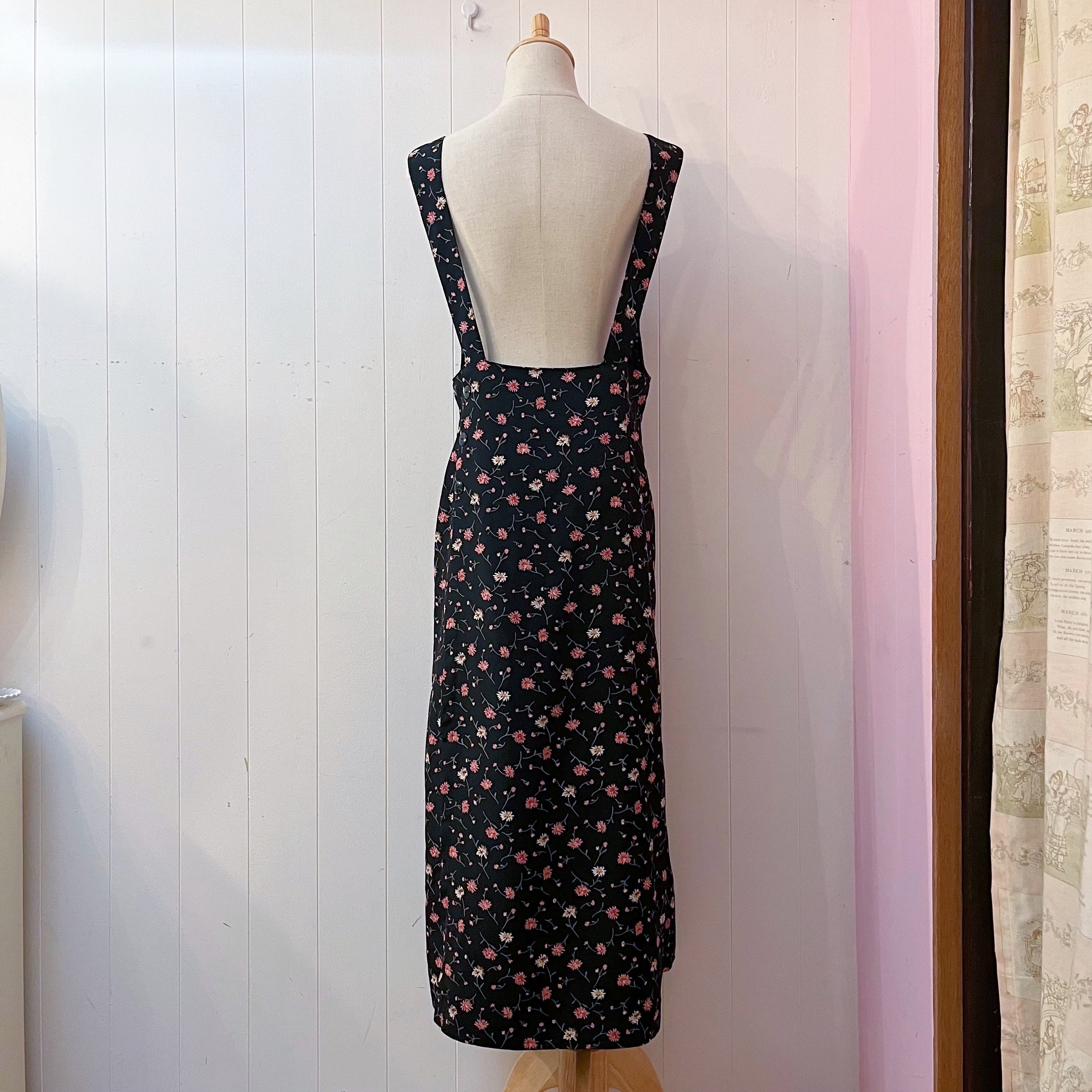 pink cosmos apron one-piece