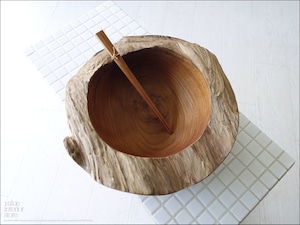 チーク無垢材 プリミティブトレイ31cm/A サラダボウル 入れ物 大型食器 自然な様 ナチュラル 世界三大銘木