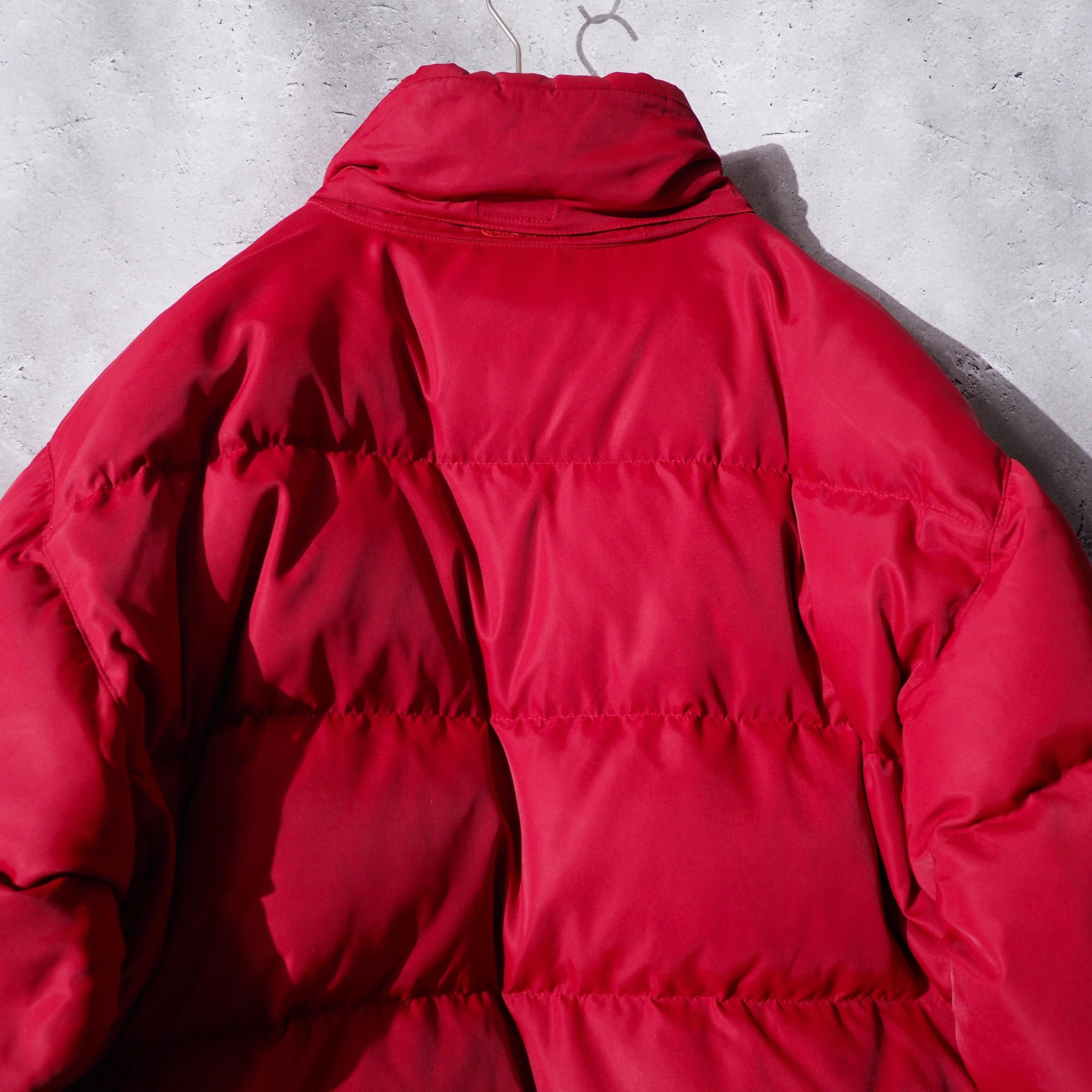 1990s ” Old GAP ” deep red color vintage loose silhouette full zip down jacket
