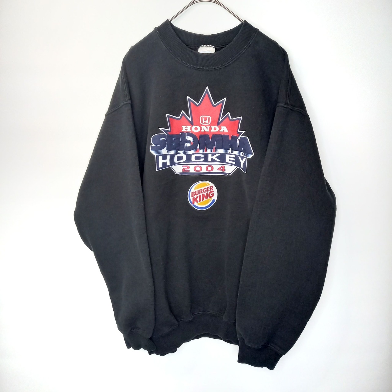 クルーネック　スウェット　トレーナー　企業ロゴ　HONDA　バーガーキング