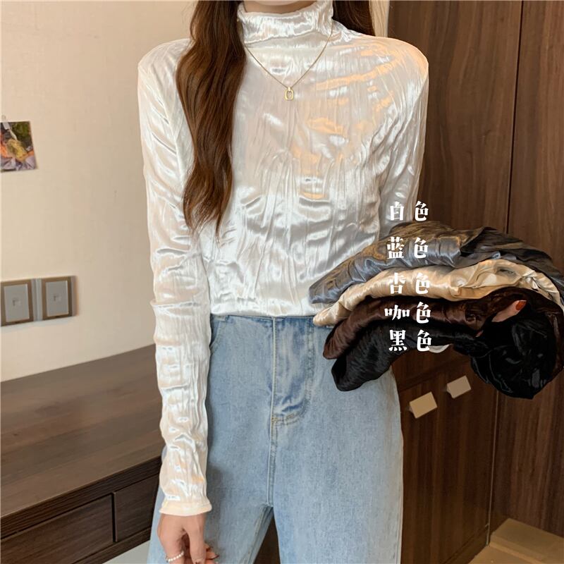 Tシャツ シャツ オータムウィンタースタイルブラックブラウス ロング 秋物 冬物 1号婦人1449526645