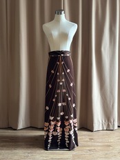 MADE IN ITALY rétro silk maxi skirt-5180-9