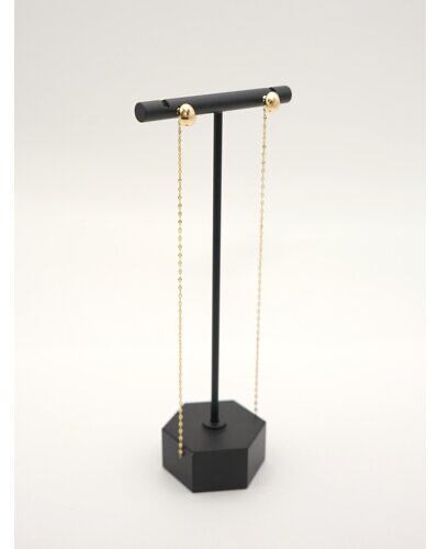 【CHIGNON】[0055-340SH] プチエッグ&チェーン2WAYピアス