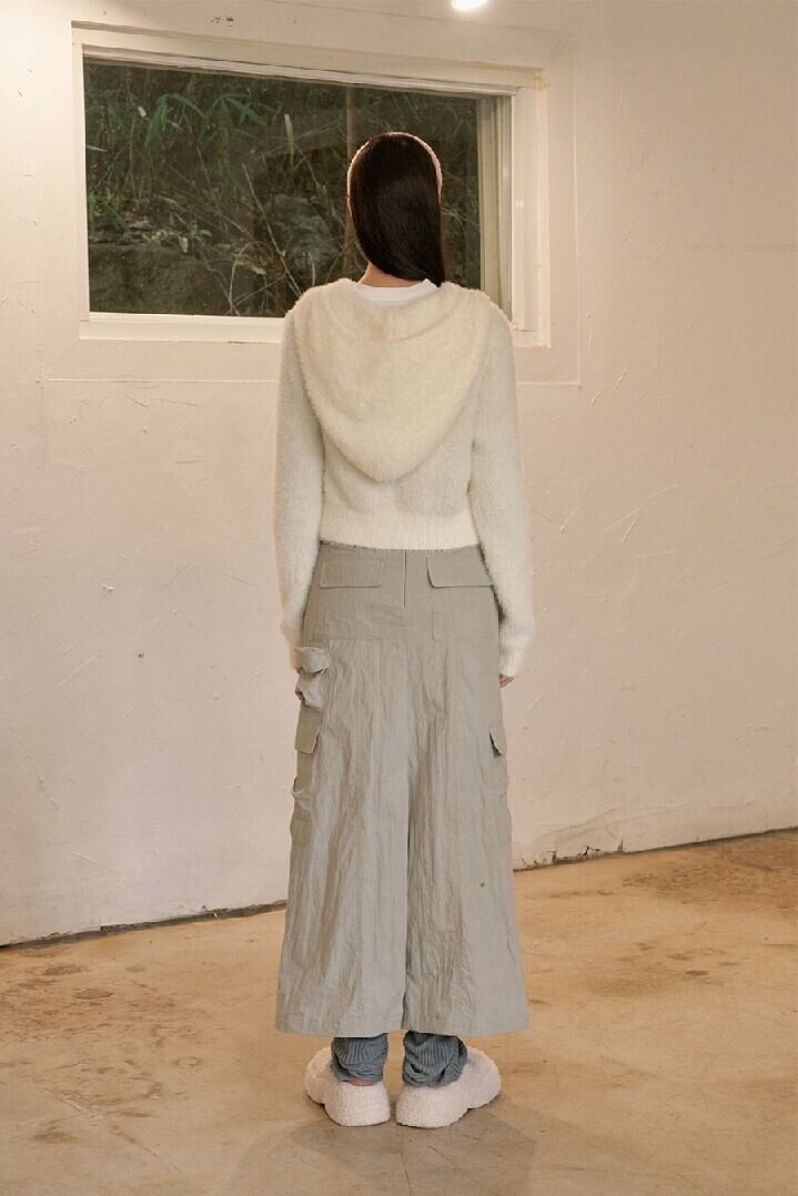 ☆IVE ガウル 着用！！【ODD ONE OUT】 OOO LOGO ANGORA ZIP-UP HOODIE