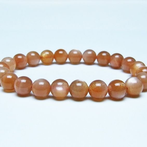 オレンジムーンストーン ブレスレット 8mm 一点物 メール便可 [M便 1/10] 111-48615