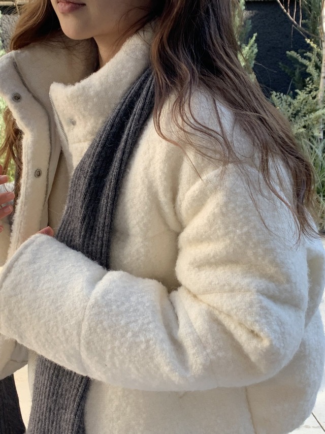 (verveine) bigben alpaca tweed duck down short padding / 2color