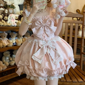 ゆめかわ♡全3カラー バックリボン付き花つぼみJSK wanpi206 ゆめかわ♡全3カラー バックリボン付き花つぼみJSK wanpi206