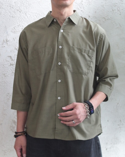 再入荷！！【Select】7分袖 シャンブレー レギュラーカラー シャツ　(250815)