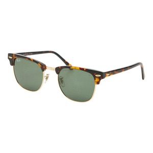 レイバン クラブマスター サングラス RB3016 W0366 ブラウン ゴールド ネイビー メッキ プラスチック レディース Ray-Ban 【中古】
