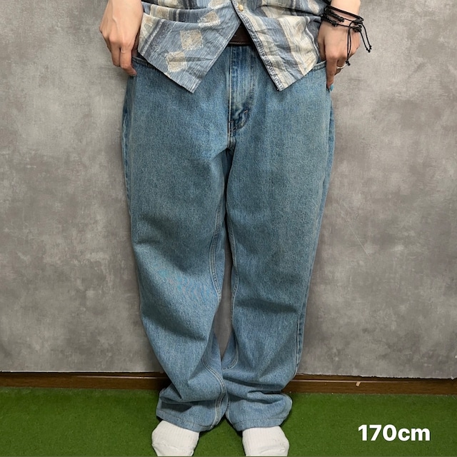 【W34×L30#裾上げ済み】Levi's 550  デニムパンツ  革パッチ