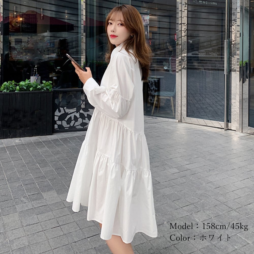 ティアード シャツ ワンピース レディース 春夏秋 きれいめ 大人