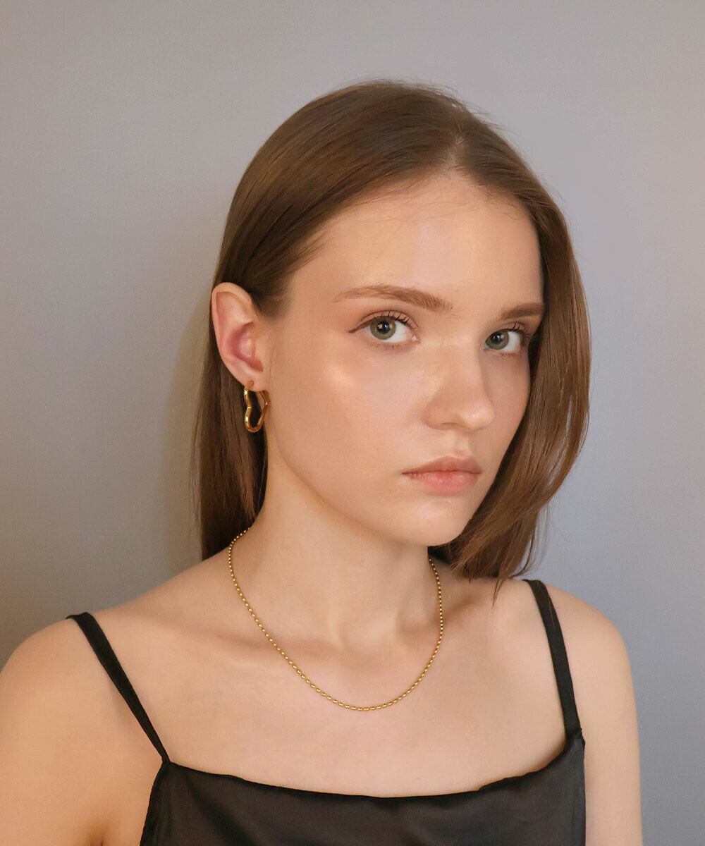 【SELECT】サージカルステンレス 316L ハート フープピアス / 金属アレルギー対応