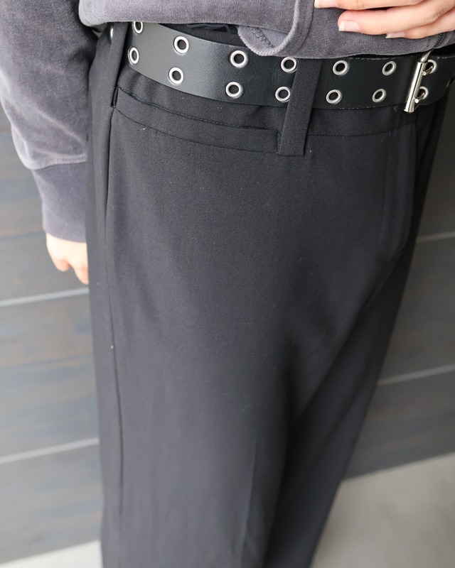 no tuck wide straight slacks