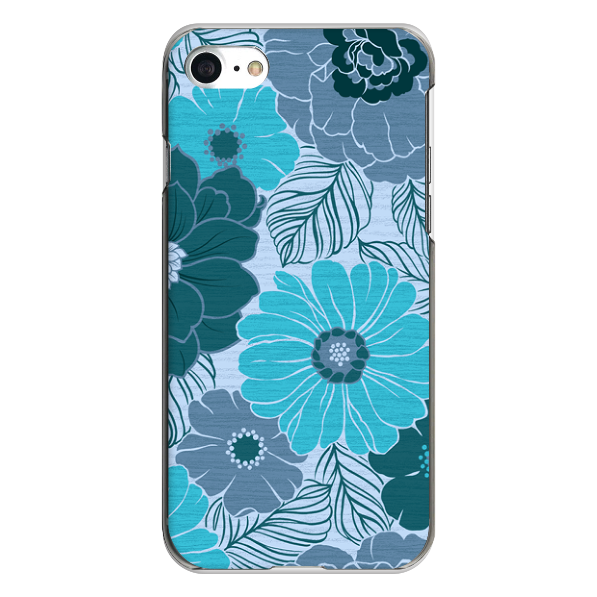 iPhone対応 スマホ ハードケース クリア レトロブルー 冬 レトロ 【iPhone17 / iPhone16e / AQUOS / Xperia 他 iPhone / Android ほぼ全機種対応】 |hanae014