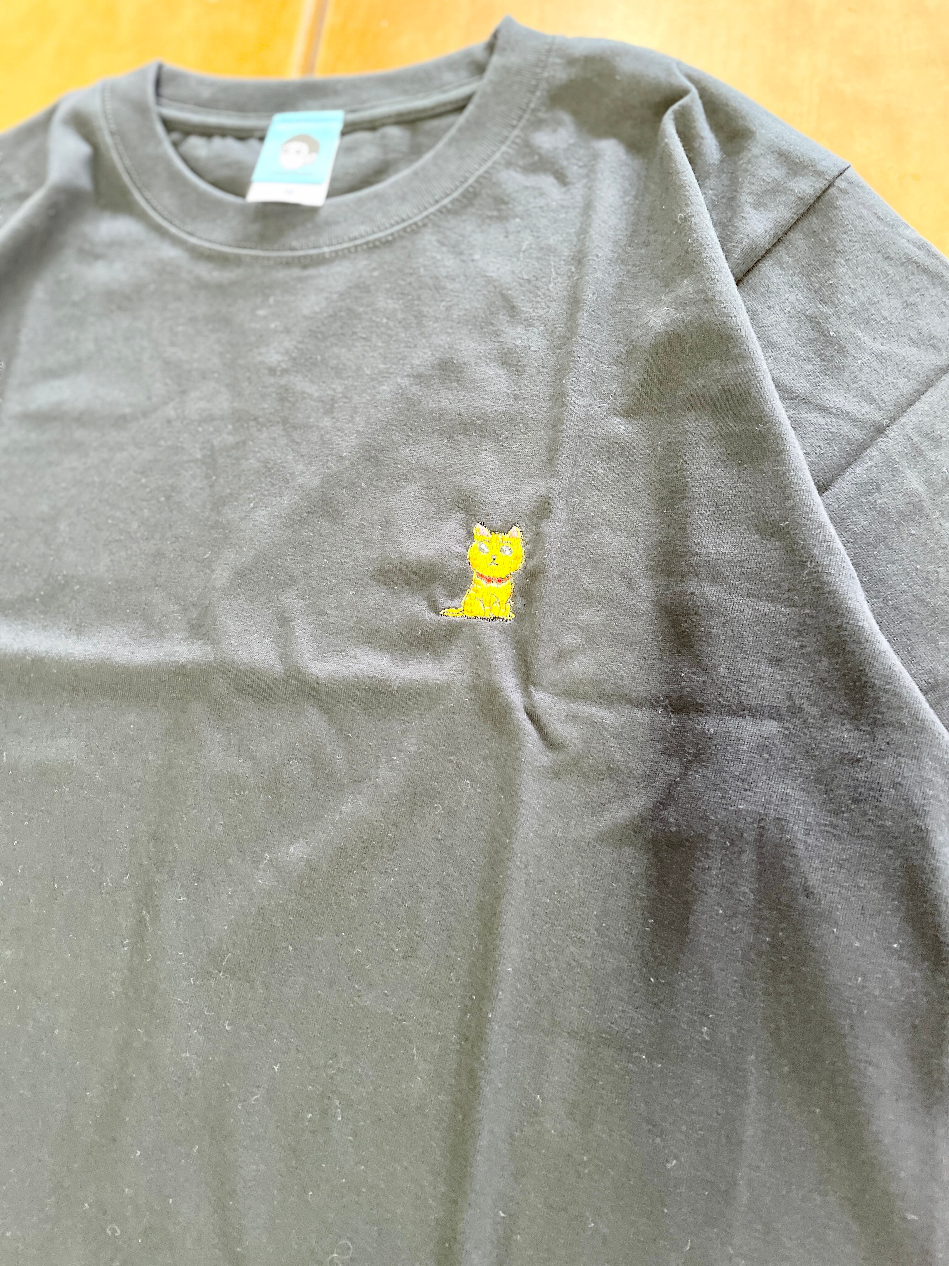 【一週間限定受注生産】田中くん猫ちゃんTシャツ black