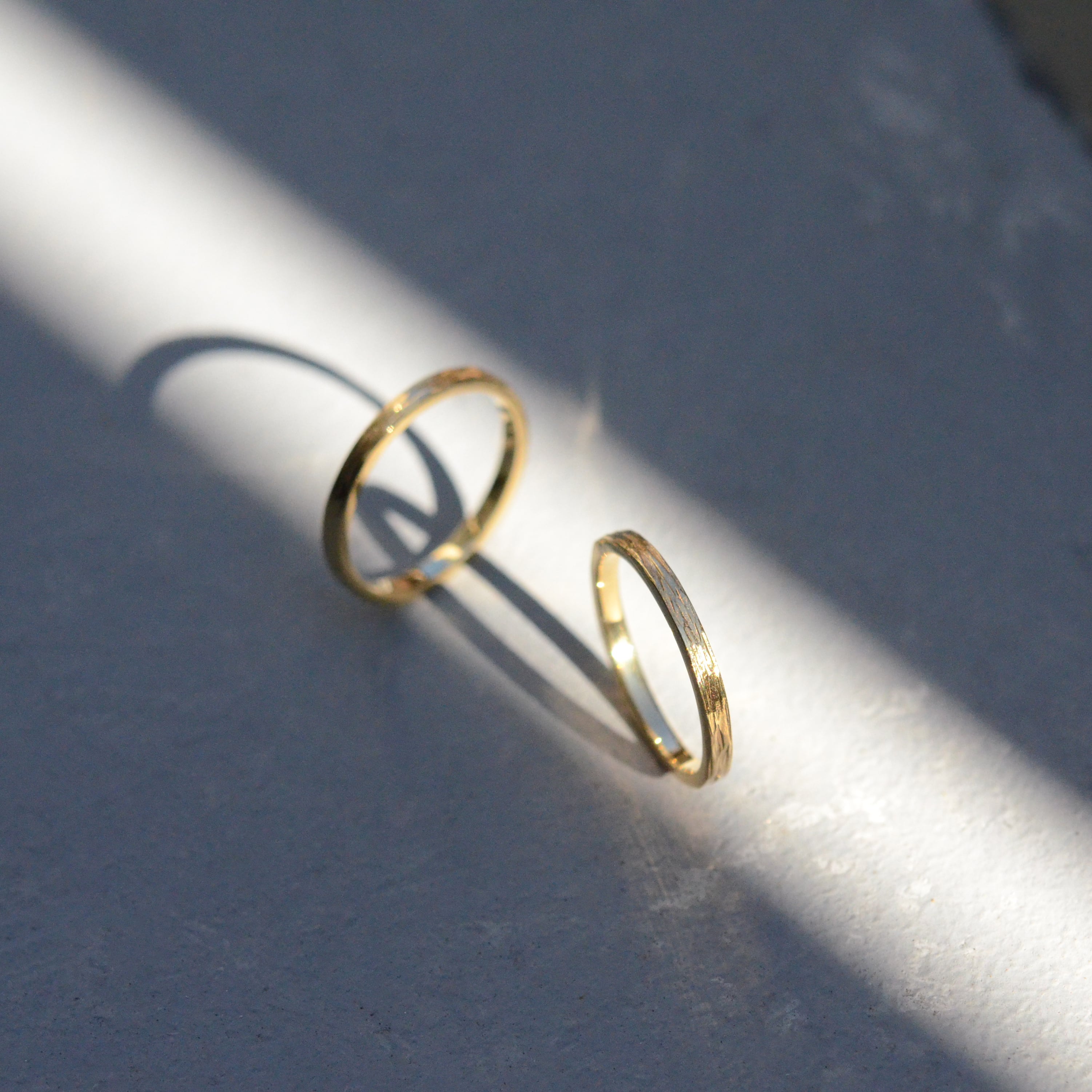 K18 YG〉border ring / flat / 2mm | glanta