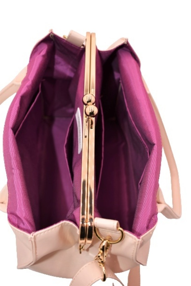 [JERI MARL] がま口 ハンドバッグ (ベージュ) ショルダー レディース 工房 手作り 日本製 エコパッケージ MX-0027-226