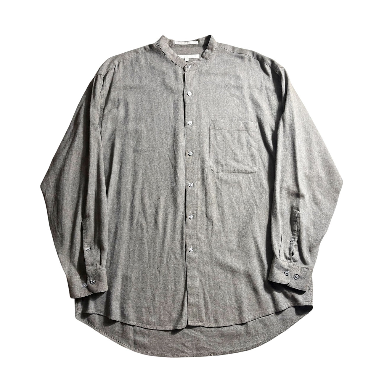 PERRY ELLIS cotton rayon band collar shirt