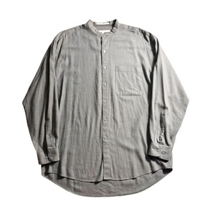 PERRY ELLIS cotton rayon band collar shirt