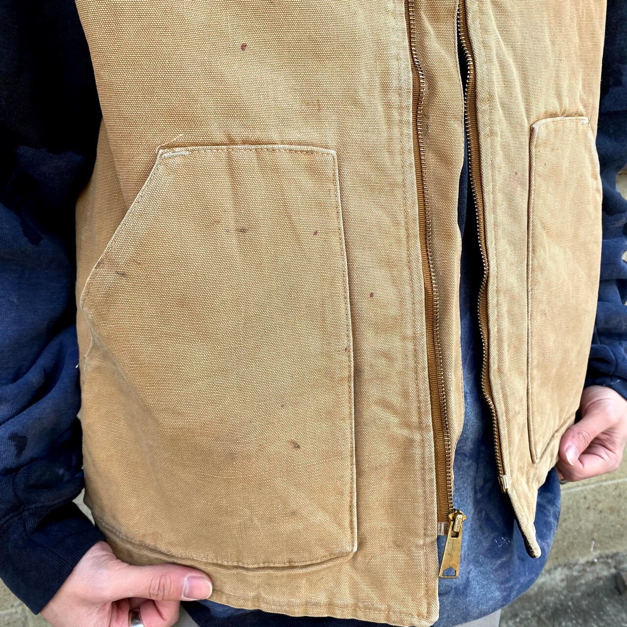 80年代 USA製 Carhartt カーハート ダック地 ワークベスト メンズL 