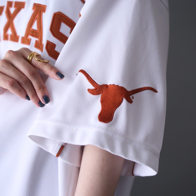 "NIKE×texas longhorn" good coloring over silhouette h/s warm-up shirt