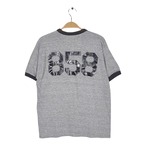 80s ナンバリング リンガーTシャツ ヴィンテージ Tシャツ 霜降りグレー トリムT サイズM相当 BZ0664