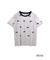 チュールレイヤードミニリボンTOPS (BEIGE)　CQ-46082