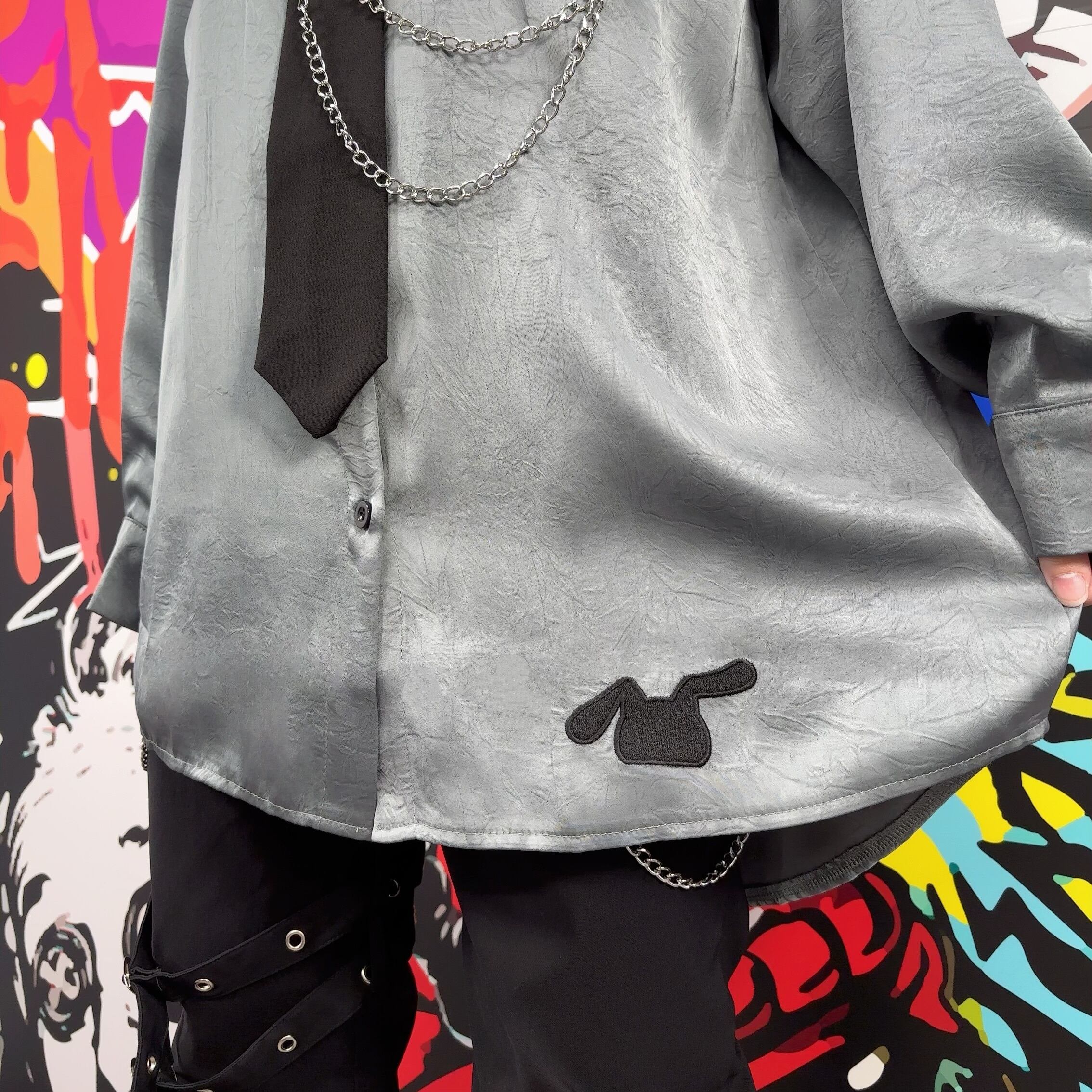 WRINKLE ZIP×CHAIN SHIRT【SMOKY COLOR】. | NIER CLOTHING