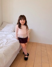 韓国子供服 / BANANA J / 26Autumn / バブル パフスリーブTシャツ / 秋服 / キッズ *XS~JS*