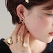 EAR CUFF || 【通常商品】 PEARL & CHAIN EAR CUFF || 1 EAR CUFF || GOLD || FBB073