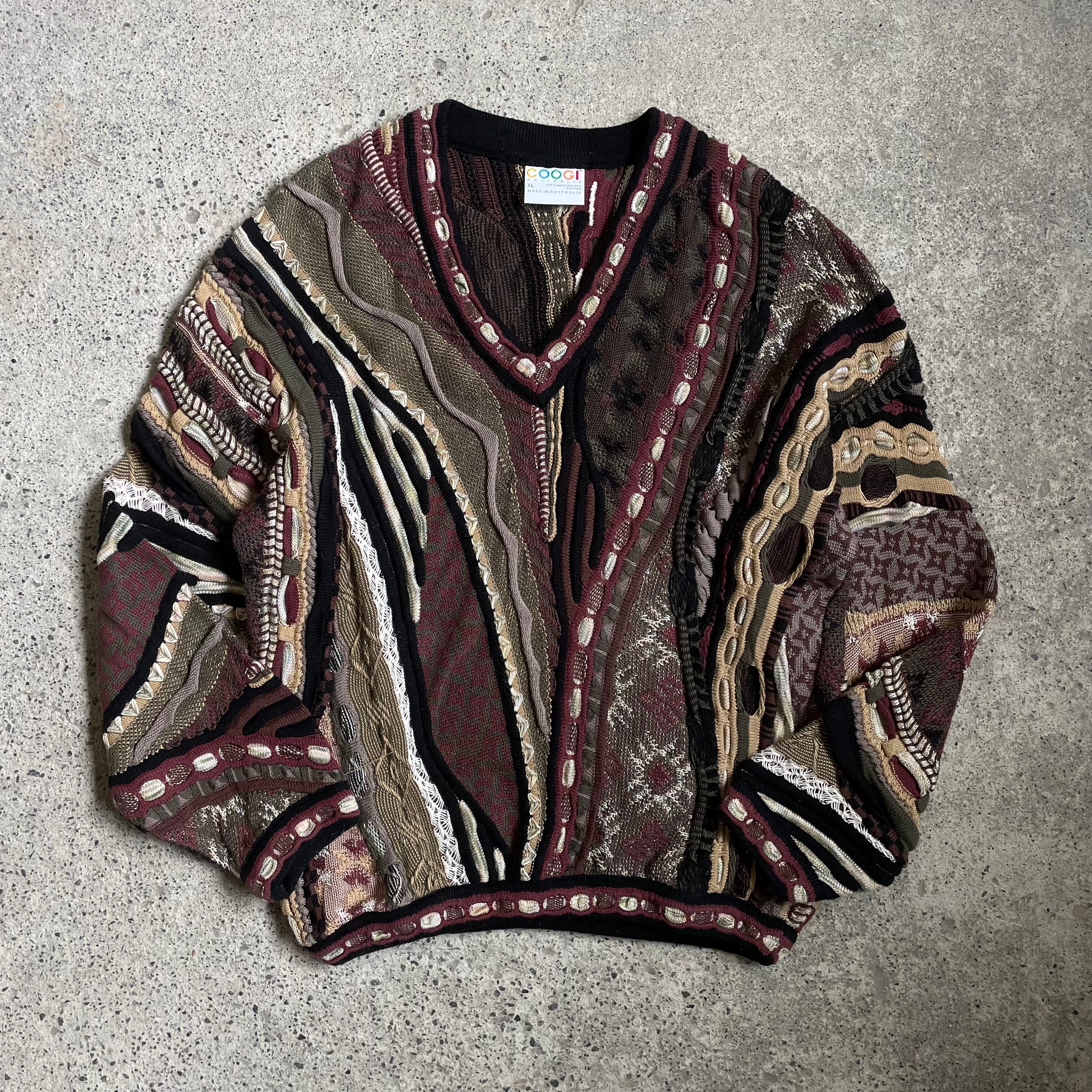 COOGI V neck Cotton Sweater クージー Vネック コットン セーター ...