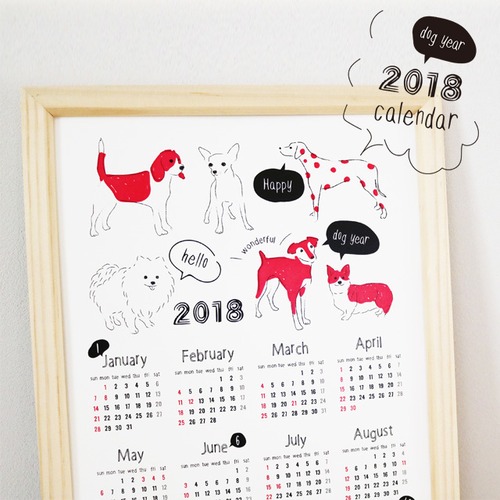 インテリアポスター・2018カレンダー/dog