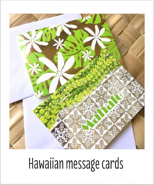 ハワイアンフラワーメッセージカード♪2SET