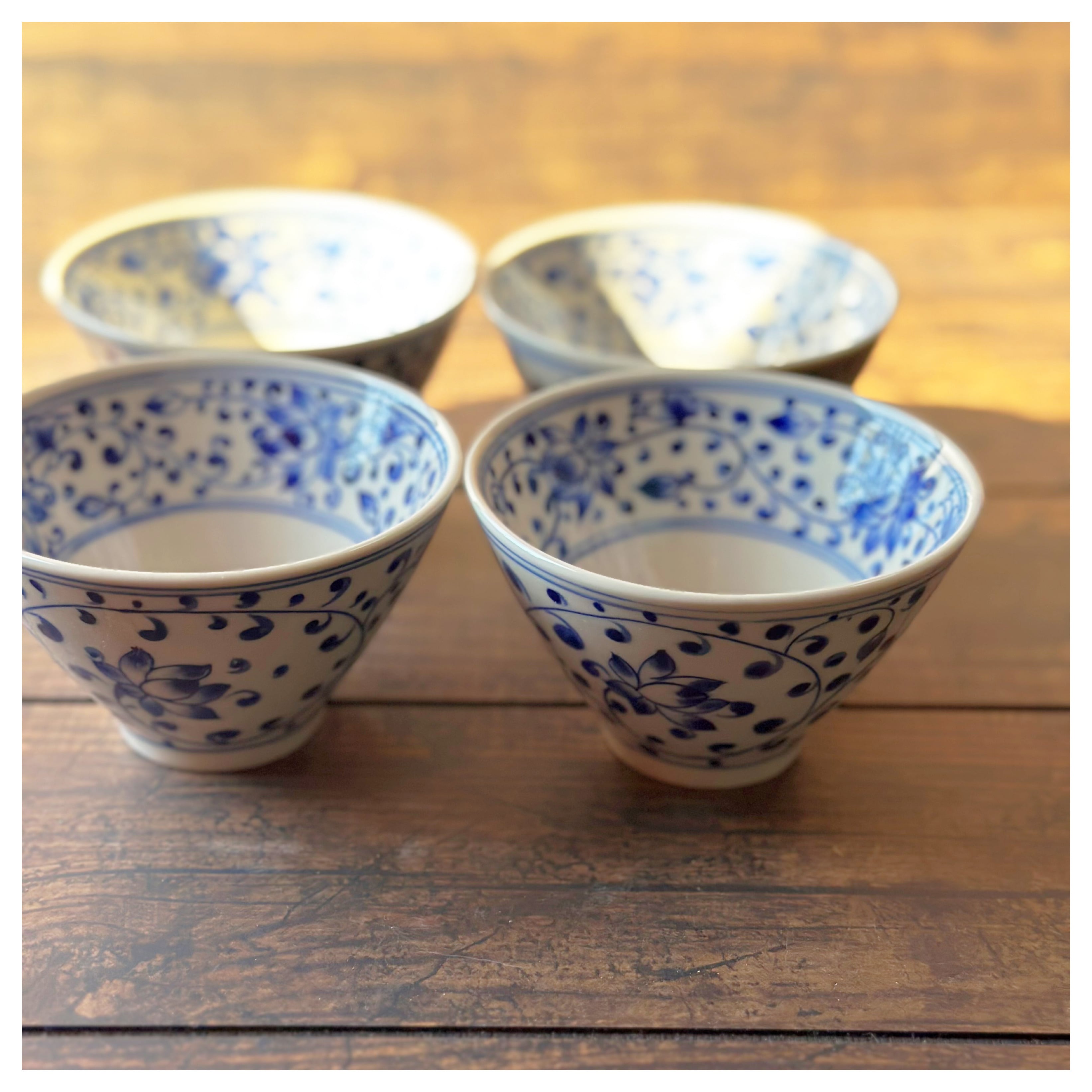 ベトナムのバッチャン焼き 蓮柄の小鉢4枚セット | Kc-Labo's shop