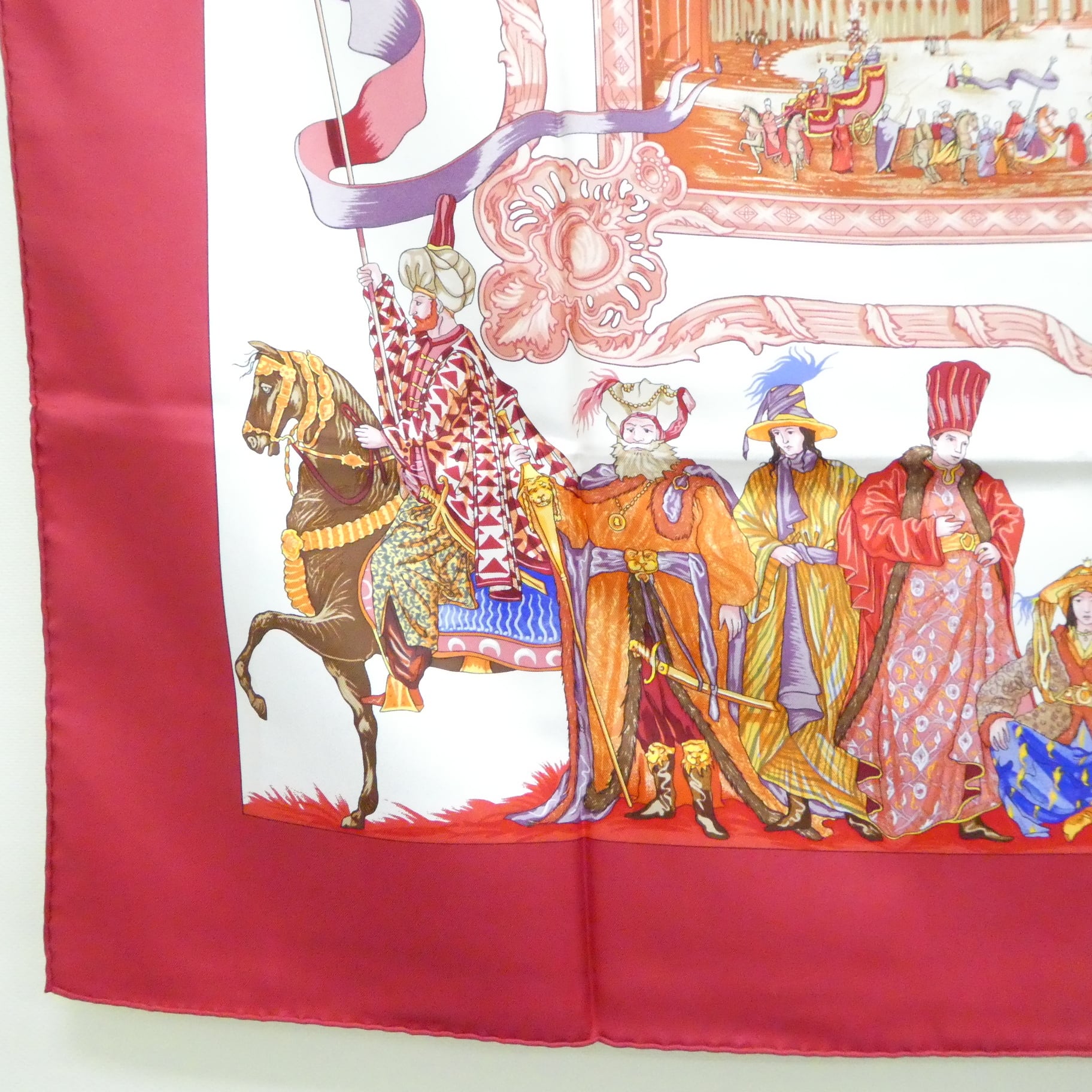 美品 HERMES エルメス カレ90 TURQVERIES EN L'HONNEUR DE MHT