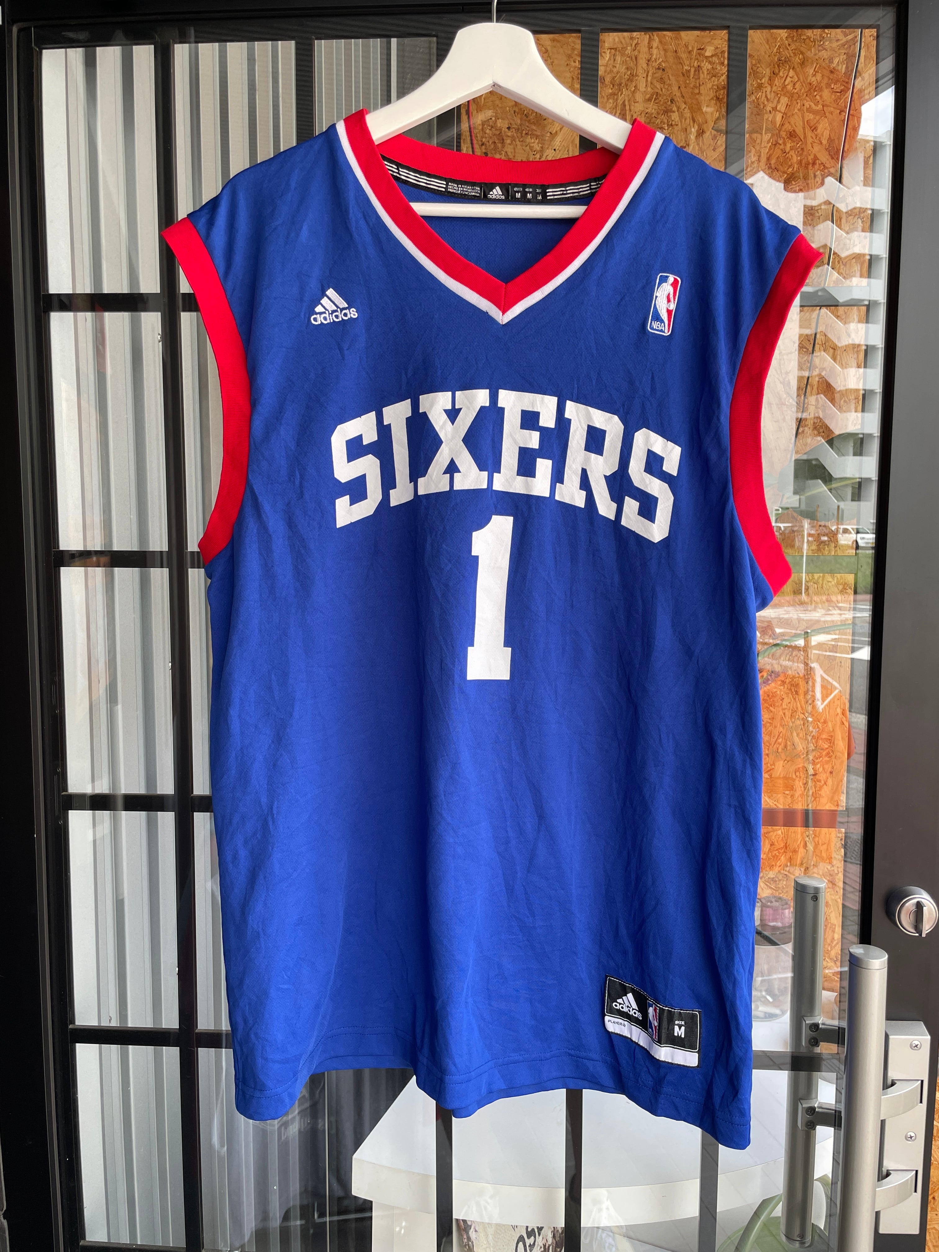 USA古着 ADIDAS SIXERS #1 Philadelphia 76ers セブンティーシクサーズ