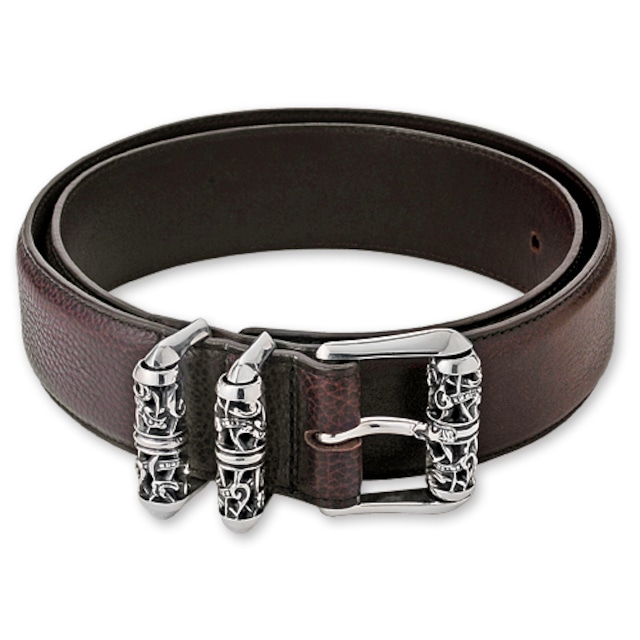 【CHROME HEARTS　クロムハーツ　Belt　ベルト】3ピースセット/ケルティックローラーベルト/1.5インチ【送料無料】